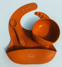 Load image into Gallery viewer, Rustic Orange Silicone Feeding Set Trio