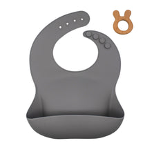 Load image into Gallery viewer, Grey Silicone Bib