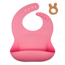 Load image into Gallery viewer, Rose Pink Silicone Bib
