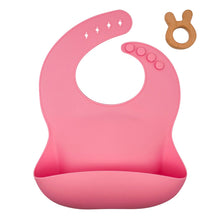 Load image into Gallery viewer, Rose Pink Silicone Bib