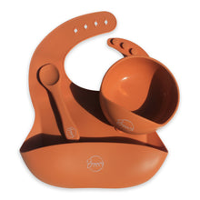 Load image into Gallery viewer, Rustic Orange Silicone Feeding Set Trio