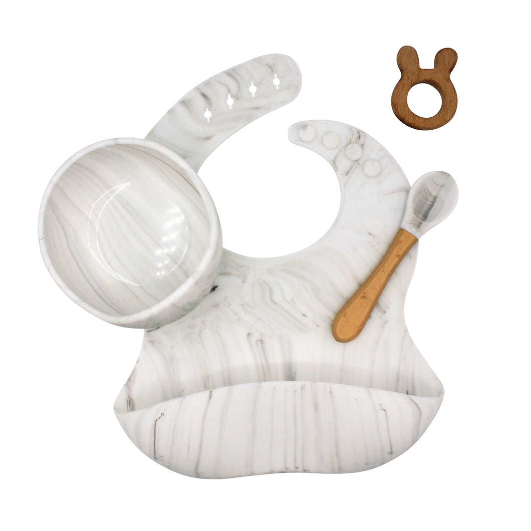 Marble White Feeding Set Trio