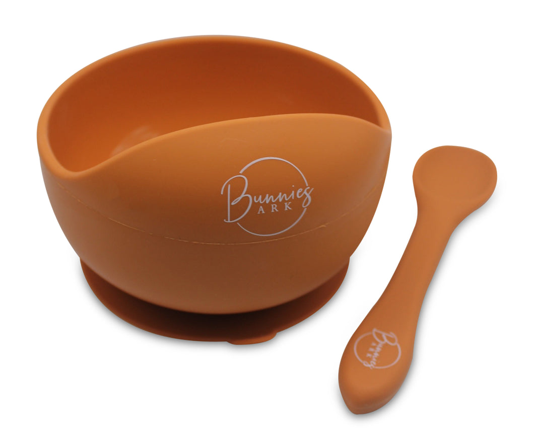 Rustic Orange Bowl & Spoon Set